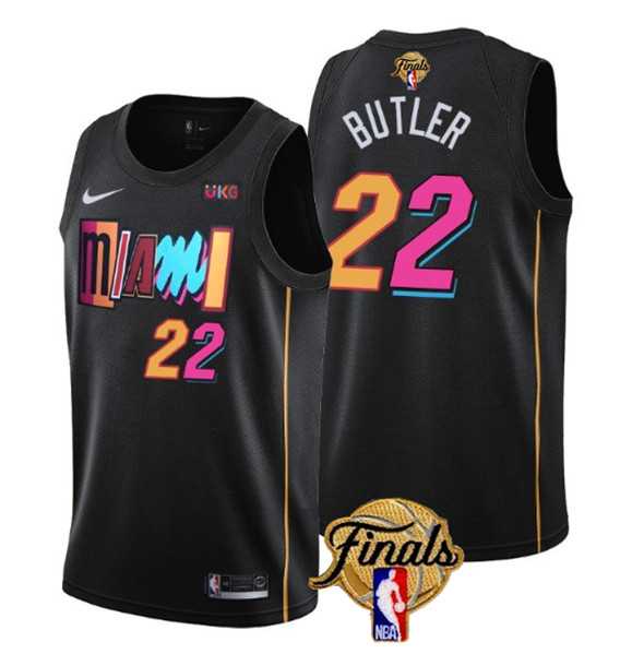 Men%27s Miami Heat #22 Jimmy Butler Black 2023 Finals City Edition Stitched Basketball Jersey Dzhi